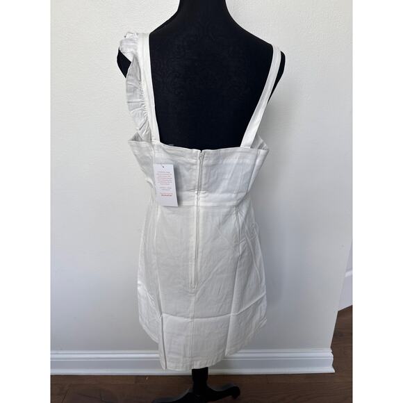 ModCloth Get Ready to Reffle Mini Dress White Size 12 NWT - Picture 3 of 10